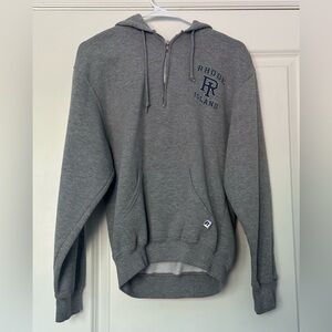Rhode Island Quarter Zip Hoodie in Gray